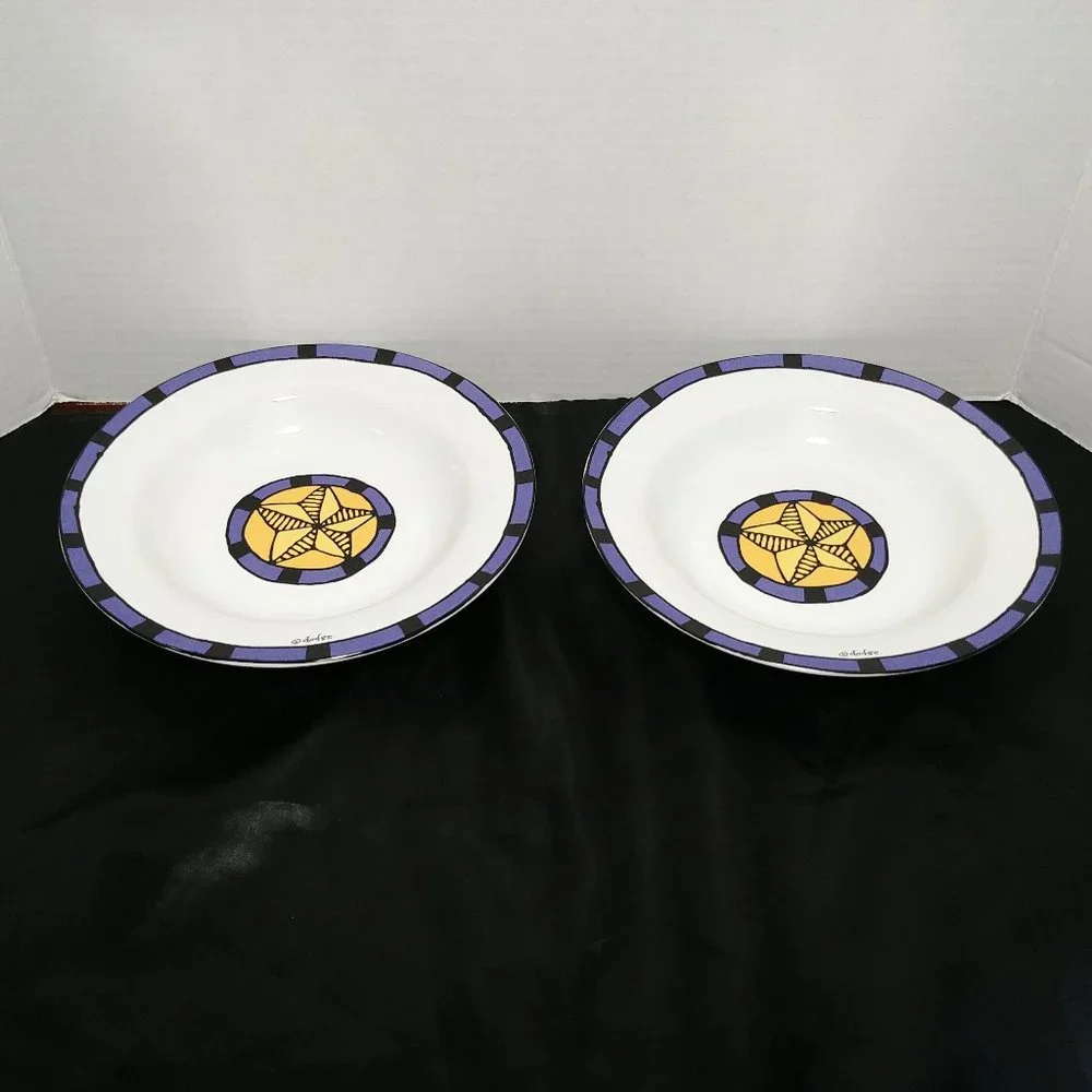Seattle Fish and Crab Ursula Dodge Salad Soup Bowls Set of Two